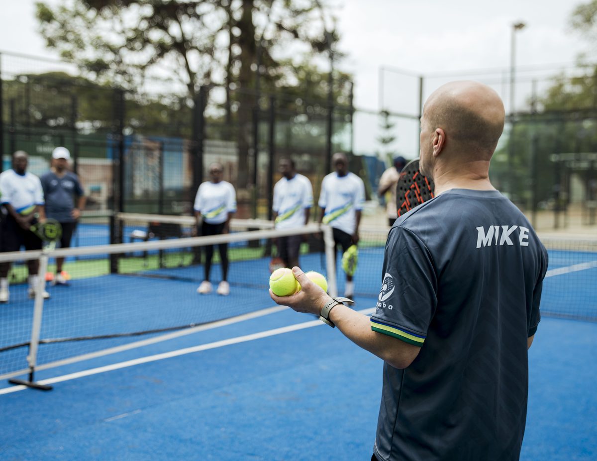 Coaching session on the padel court