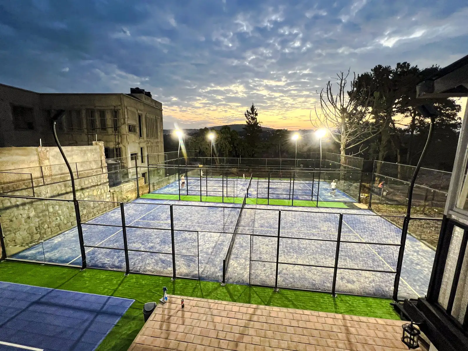 Mamba Sports courts at dusk