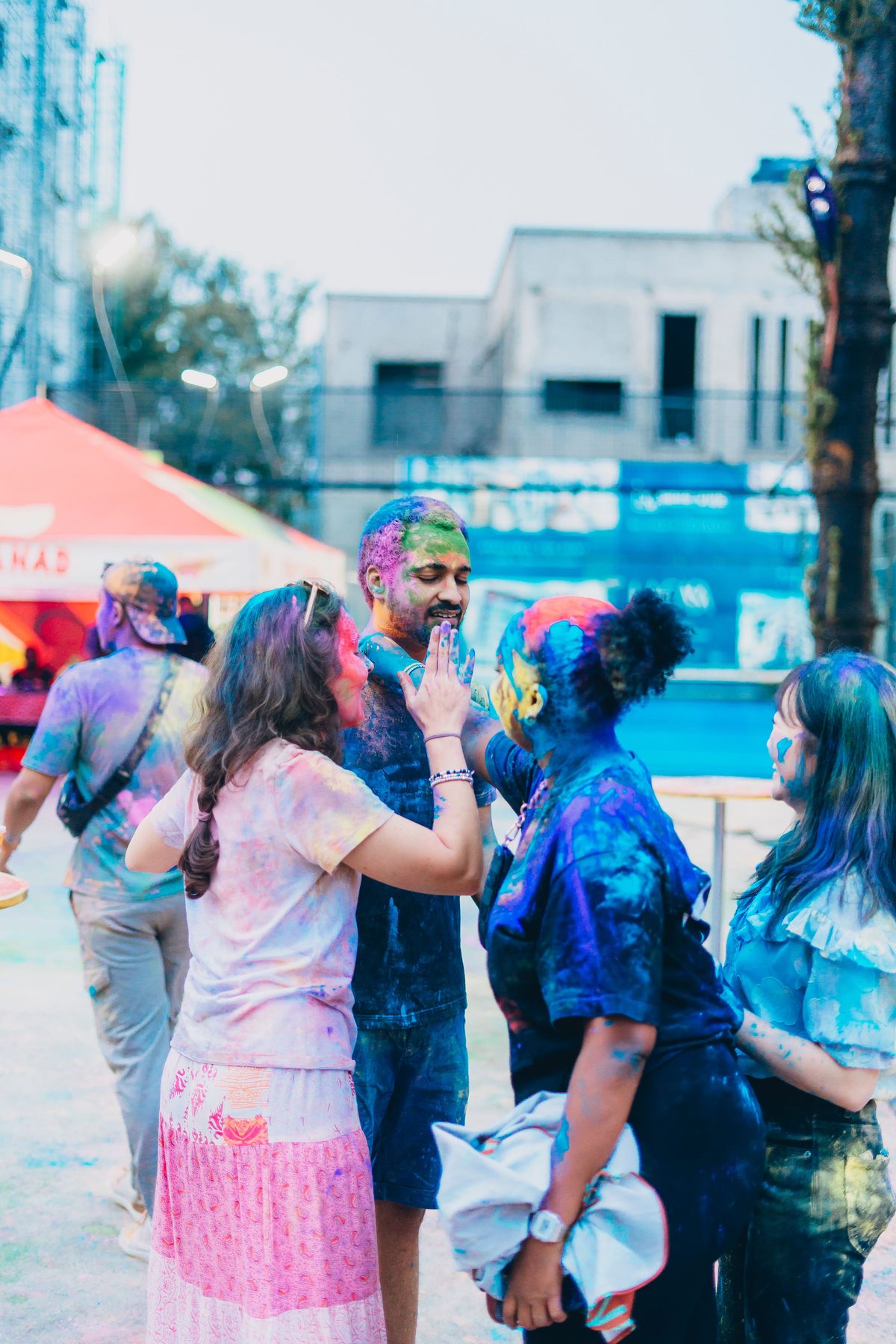 Group at Holi celebration