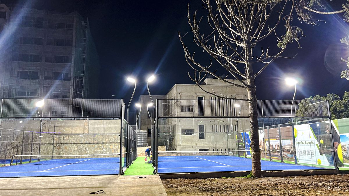 Padel courts at night